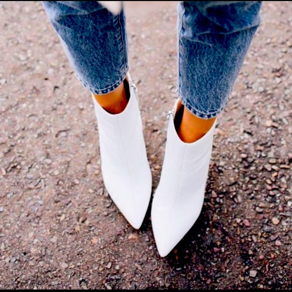 Shoes - White Ankle Booties